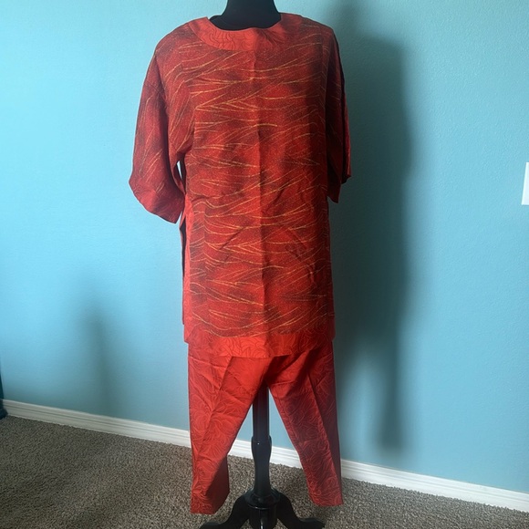 Namba Tops - Mamba rust colored silk top and pants.